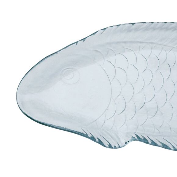 Large Glass Fish Serving Platter Partyware Salmon Platter French Elegant - Picture 6 of 8